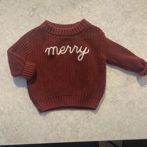 Merry Baby Sweater - Red